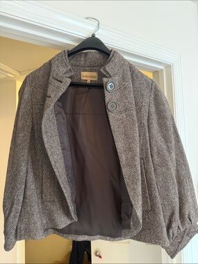 Brown Herringbone Teddy Jacket